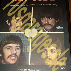 Original Beatles HEY JUDE Songsheet 1968