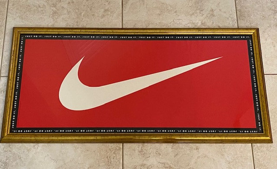 Vintage Nike Just Do It Poster Framed 1996 Etsy