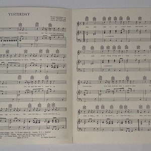 The Beatles Yesterday Song Sheet 1965 - Etsy