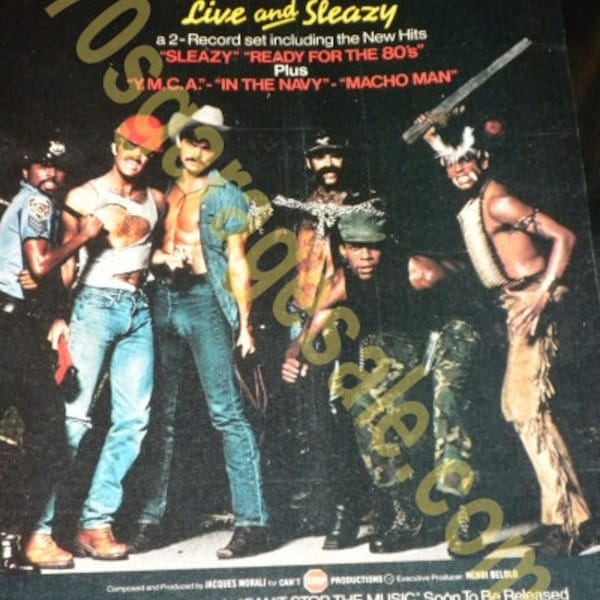 Village People Live And Sleazy Album Advertisement 1979