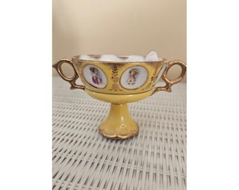 Vintage Royal Sealy Yellow Porcelain Trophy Cup
