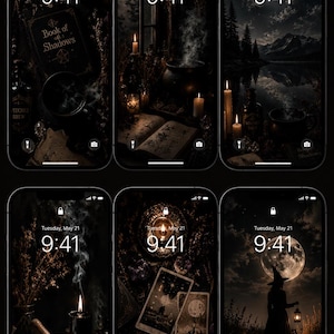 6 Witchy Phone Wallpapers | iPhone & Android Digital Download