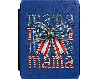 Kindle Case — Patriotic "Mama" Bow American Flag Cover