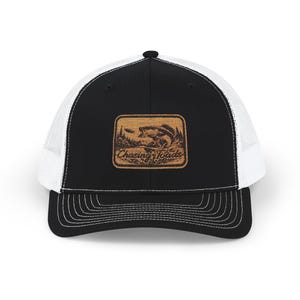 Bass Chasing Toads Vintage Surf Patch Snapback Trucker Cap | Beach Wave Embroidered Hat