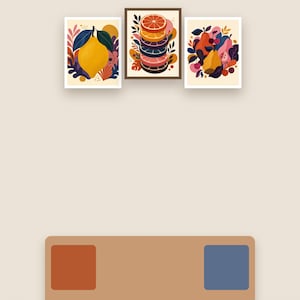 Gallery Wall Art Set | Bold Fruit, Arches, Pottery Prints (Digital Download)