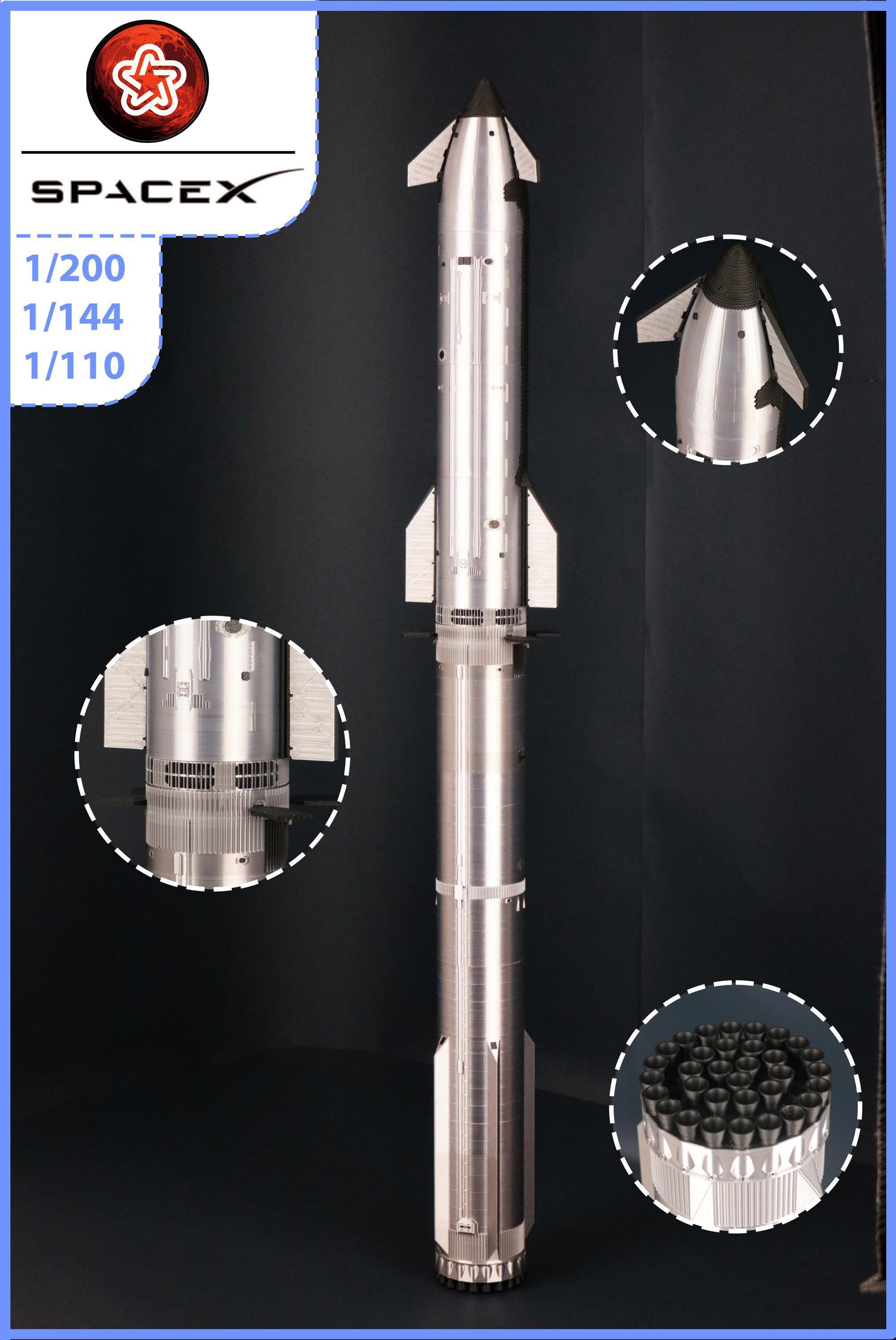 Modèle Fusée SpaceX Starship S24 Falcon Heavy – échelle 1:200, 24,9 Cm, Alliage Moulé Sous Pression – Collection Spatiale, Déco Ou Cadeau