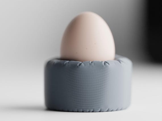 Front close-up of the Morningswell Egg Cup egg cup in cool gray