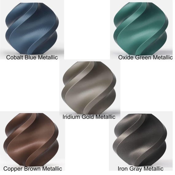 Metallic plastic color chart showing five additional tissue box cover colors