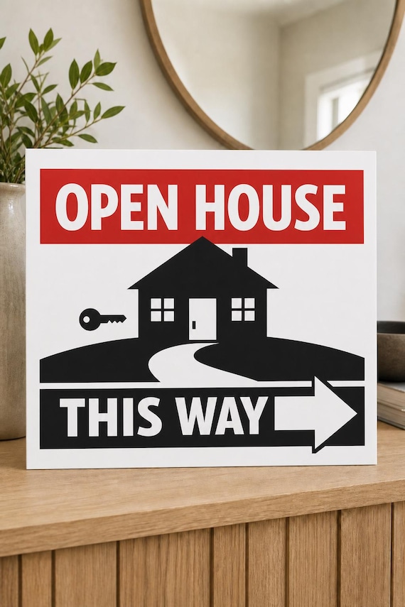 Homeward Open House Direction Sign, Personalized Realtor Arrow Decor, Real Estate Showing Display