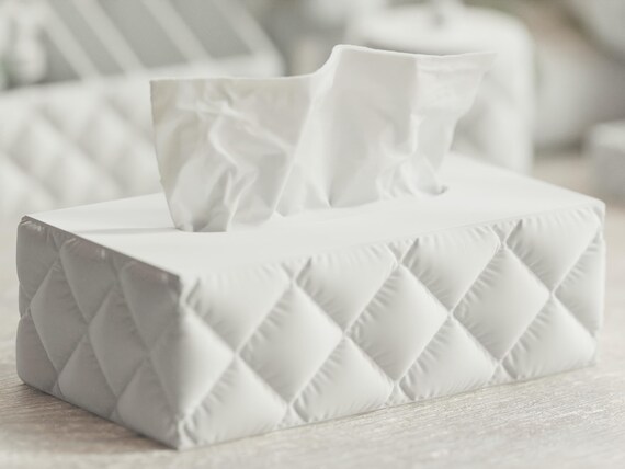 Close-up three-quarter view of the Cottonstay Bath Collection long tissue cover