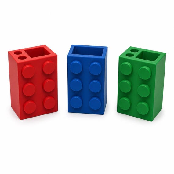 Red blue and green bathroom organizers showing both opening styles