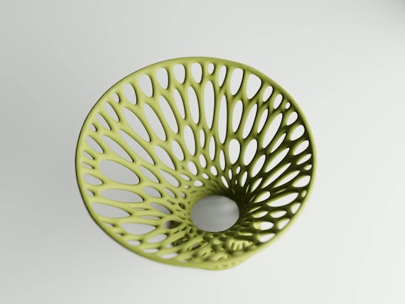 Top-angle close-up of the Airbloom Pedestal Bowl bowl's organic openwork interior