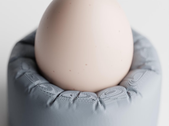 Detail view of the Morningswell Egg Cup egg cup's softly gathered rim