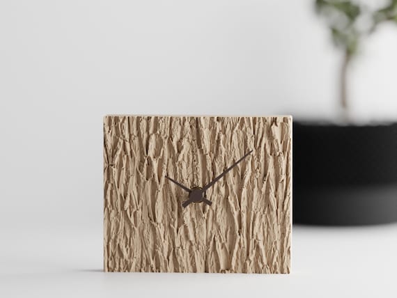 WoodlandTime Table Clock in Desert Tan with Dark Chocolate hands