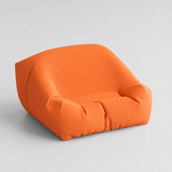 Mandarin Orange Snugseat Earbud Dock standard holder showing its continuous solid back