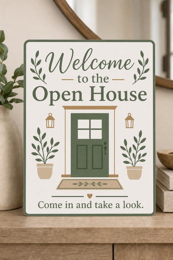 SageEntry Open House Welcome Sign, Personalized Come In and Take a Look Realtor Decor, Property Tour Display