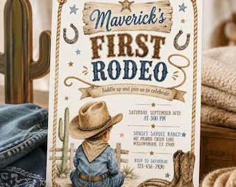 First Rodeo Birthday Invitation Template (Digital Download)
