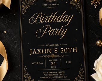 Editable Birthday Party Invitation Template (Digital Download)