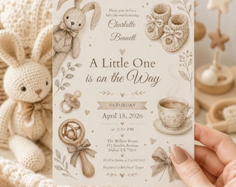 Editable Baby Shower Invitation Template: A Little One Way (Digital Download)
