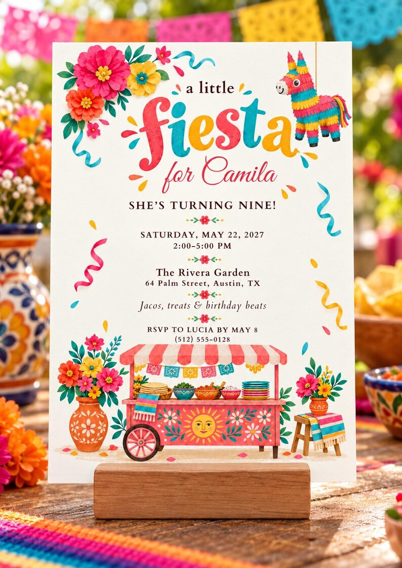 Editable Fiesta Birthday Invitation Template (digital Download) - Etsy