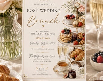 Post-Wedding Brunch Invitation Template (Digital Download)