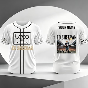 Ed Sheeran Loop Tour 2026 Baseballtrikot, Retro-Kassetten-Konzerttrikot, Trikot mit individuellem Namen, Ed Sheeran Grafiktrikot, Geschenk für Musikliebhaber