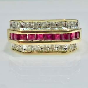 Ruby and Diamond Ring in 14K Gold, 14K Ruby and Diamond Ring, Ruby and Diamond Ring, Ruby and Diamond Ring in 14K Yellow Gold