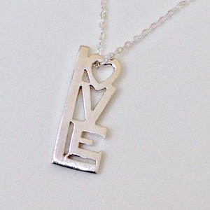 Love Jewelry, Love, Beloved, Love Pendant, Handmade Sterling Silver &quot;Love&quot; Pendant with Silver Chain **On Sale!