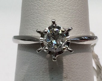 Handmade Diamond Engagement Ring, 14K Gold, Engagement Ring, Engagement, Diamond Ring, Solitaire Diamond Jewelry, Solitaire Ring