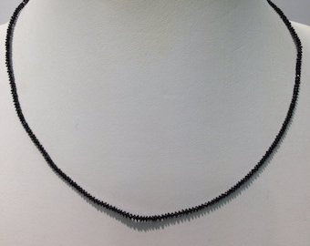 Handmade Black Diamond Necklace with 14K Gold Clasp