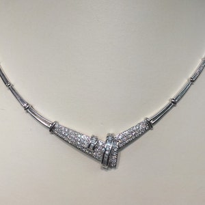 Vintage Diamond Necklace in 18K White Gold - Etsy