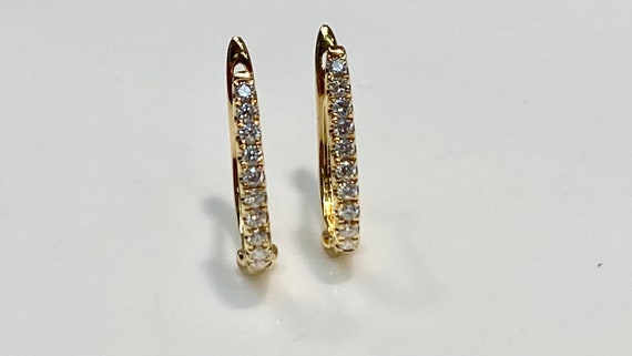 Buy Small Pave Diamond Hoops (Gold) at Amazon.in
