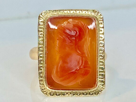 Antique Hand Carved Cameo in 14K Gold, Cameo, Cam… - image 7