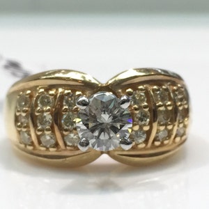 Vintage 14K Gold Handmade Engagement Ring, 14K Diamond Engagement Ring, Diamond Engagement Ring, Engagement Ring, Diamond Ring