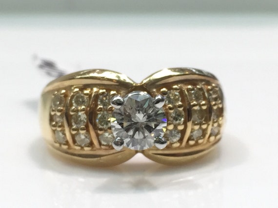 Vintage 14K Gold Handmade Engagement Ring, 14K Diamond Engagement Ring, Diamond Engagement Ring, Engagement Ring, Diamond Ring