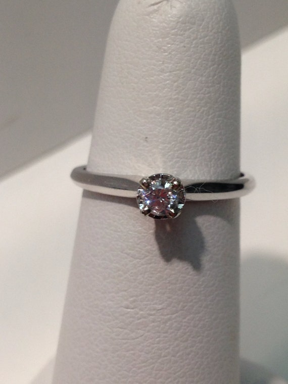Handmade Antique Diamond Engagement Ring, 14K Gold
