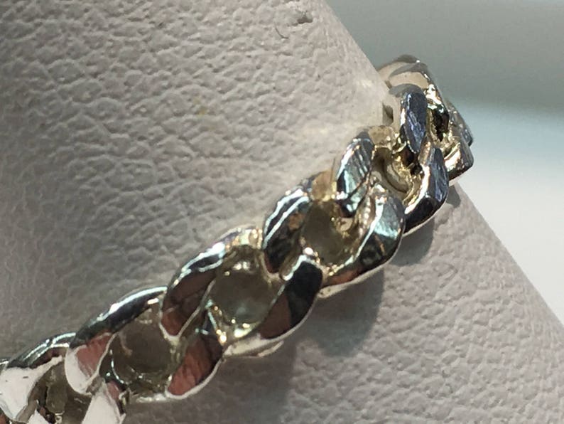 Sterling Silver Cuban Chain Design Ring Cuban Link Chain Etsy