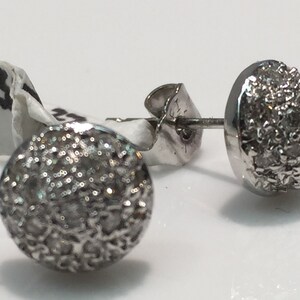 14K White Gold Half Sphere Diamond Earrings, Pave set Diamond Earrings, Round Diamond Earrings, Diamond Sphere Earrings image 3