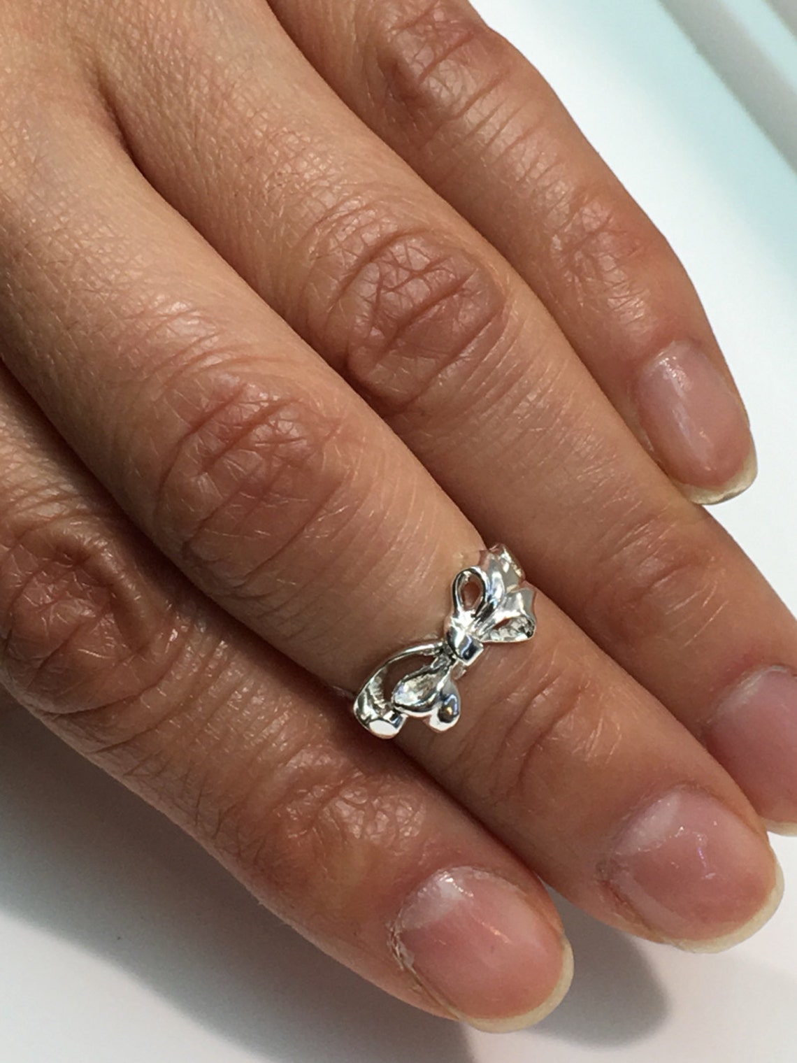 Ribbon Bow Ring Handmade in Sterling Silver Etsy