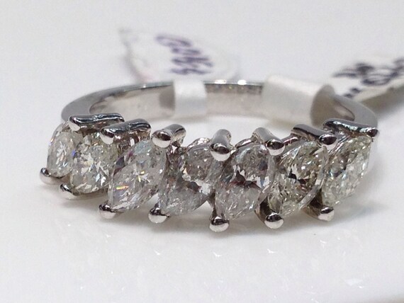 14K Gold Handmade Marquise Diamond Ring, Marquise Diamond Ring, Marquise Diamond Band in 14K White Gold, Marquise Diamonds in 14K White Gold