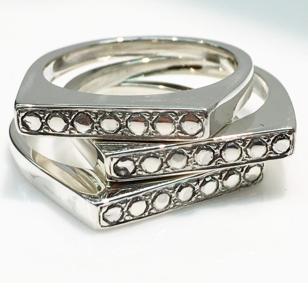 Stackable Rings From Stern Sterling Silver Stacking Ring, Stacking Rings, Square Top Rings, Stacks ...