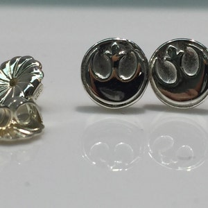 Resistance Button Earrings Handmade in Silver