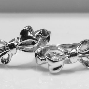 Ribbon Bow Ring Handmade in Sterling Silver