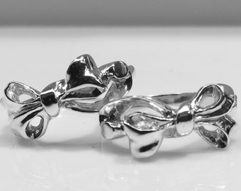 Ribbon Bow Ring Handmade in Sterling Silver