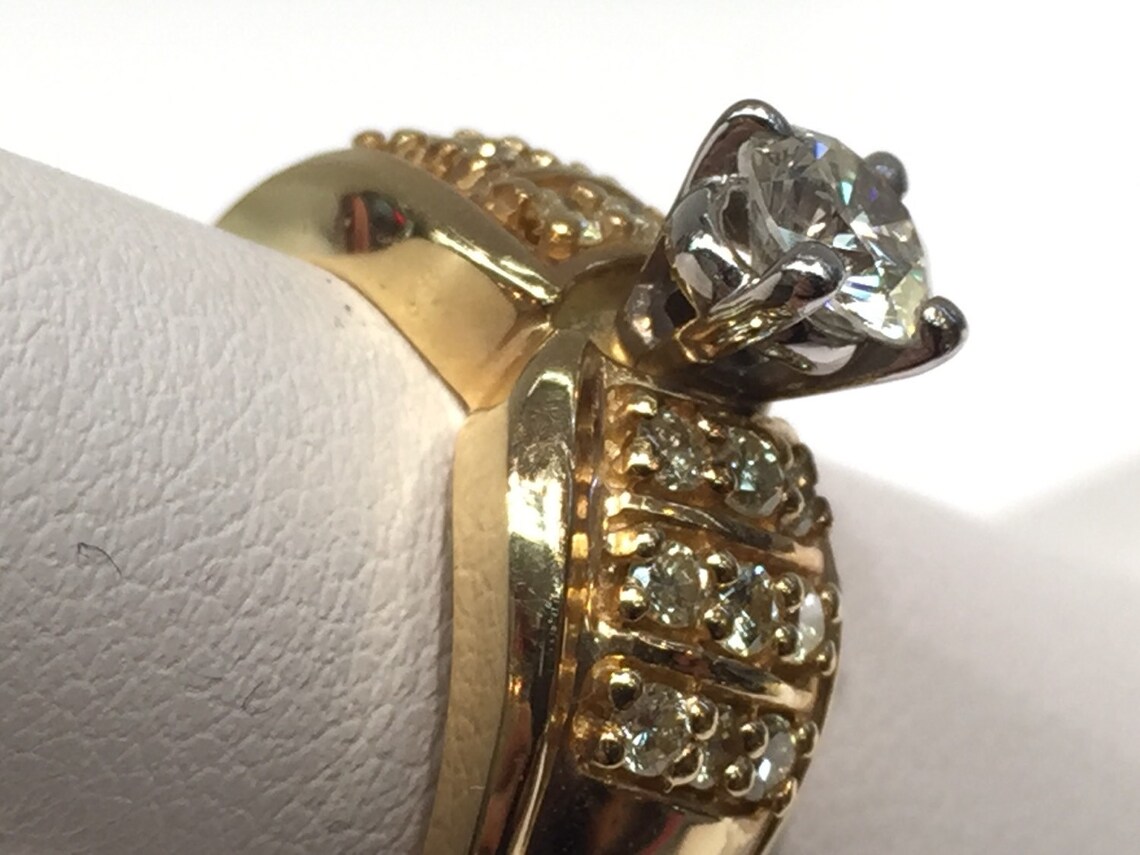 Vintage 14K Gold Handmade Engagement Ring 14K Diamond - Etsy