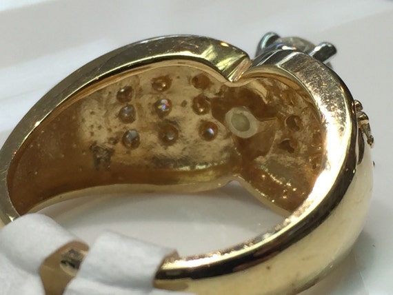 Vintage 14K Gold Handmade Engagement Ring, 14K Di… - image 3