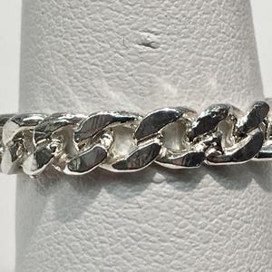 Sterling Silver Cuban Chain Design Ring, Cuban Link, Chain Ring, Cuban Link Ring