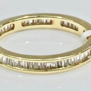 Baguette Diamond Eternity Band in 14K Yellow Gold, Eternity Ring, All Around Diamond Ring, Baguette Diamonds, Anniversary Ring, Wedding Ring