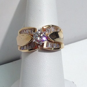 Handmade Vintage Diamond Engagement Ring Set in 14K Gold