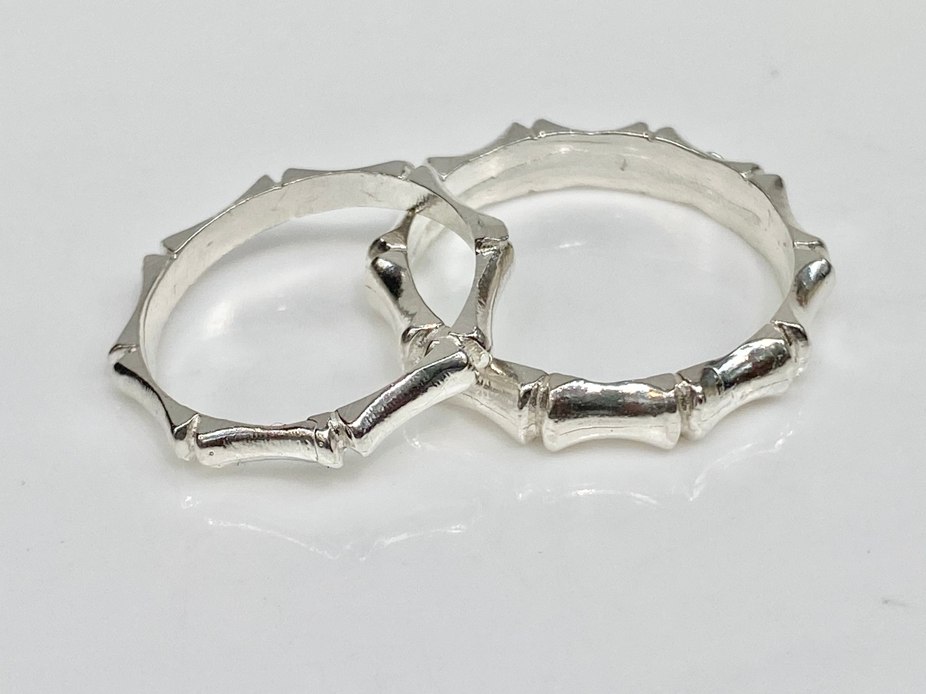 Bamboo Ring Handmade in Sterling Silver Two Sizes, Bamboo Ring, Bamboo ...